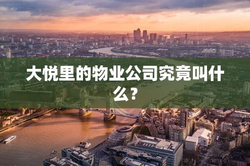 大悦里的物业公司究竟叫什么？