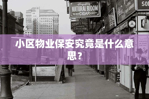 小区物业保安究竟是什么意思？