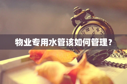 物业专用水管该如何管理？