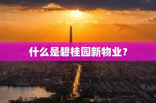 什么是碧桂园新物业？