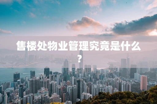 售楼处物业管理究竟是什么？