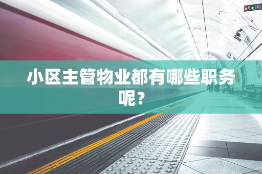 小区主管物业都有哪些职务呢？