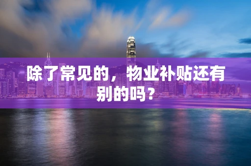 除了常见的，物业补贴还有别的吗？