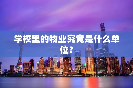学校里的物业究竟是什么单位？