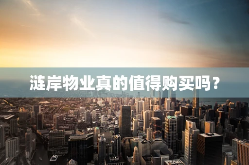 涟岸物业真的值得购买吗？