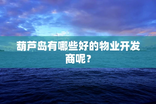 葫芦岛有哪些好的物业开发商呢？