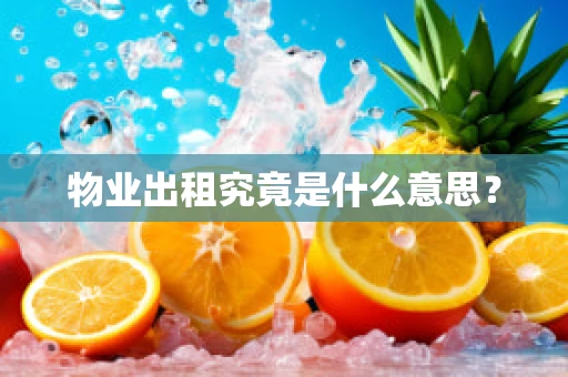 物业出租究竟是什么意思？
