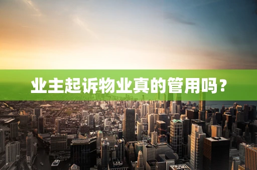 业主起诉物业真的管用吗？