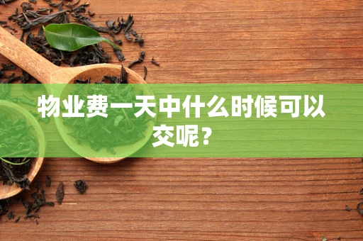 物业费一天中什么时候可以交呢？
