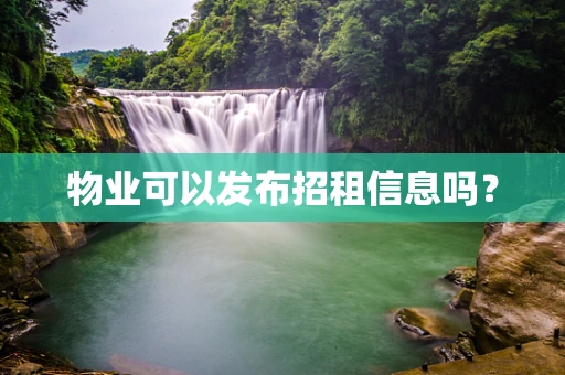 物业可以发布招租信息吗？