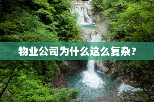 物业公司为什么这么复杂？