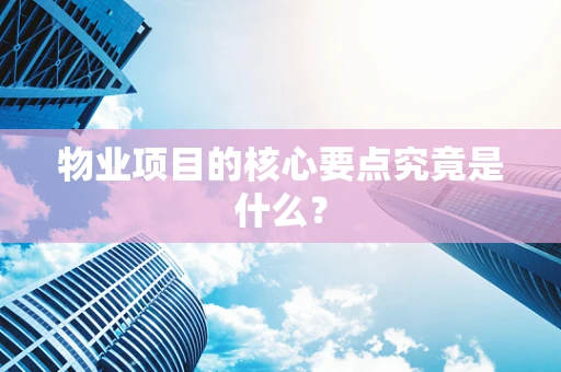 物业项目的核心要点究竟是什么？