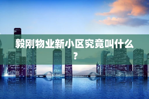 毅刚物业新小区究竟叫什么？