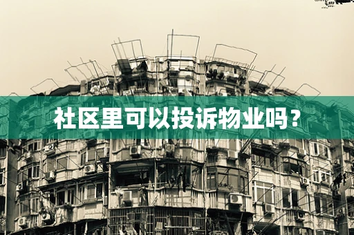 社区里可以投诉物业吗？