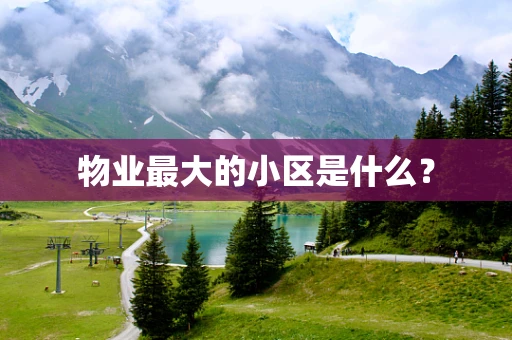 物业最大的小区是什么？