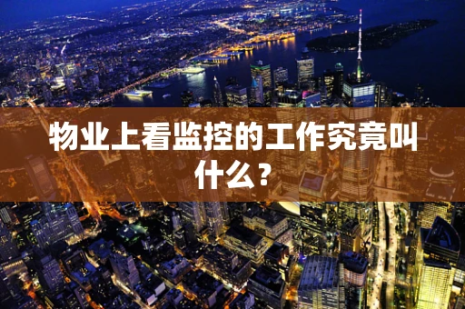 物业上看监控的工作究竟叫什么？