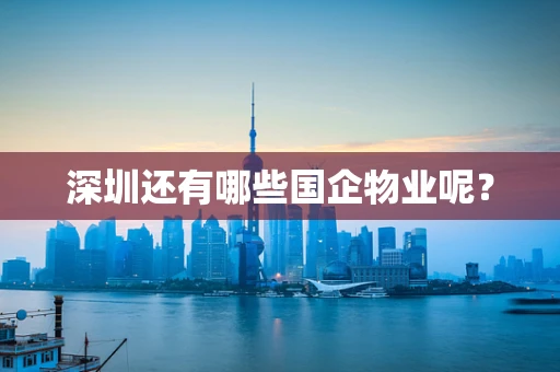 深圳还有哪些国企物业呢？