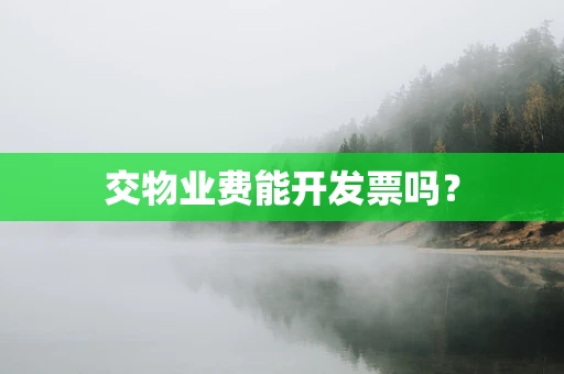 交物业费能开发票吗？